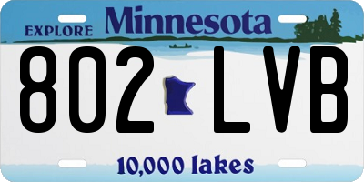 MN license plate 802LVB