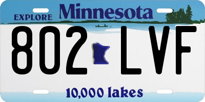 MN license plate 802LVF