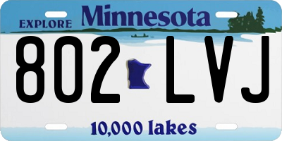 MN license plate 802LVJ