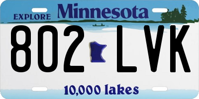 MN license plate 802LVK