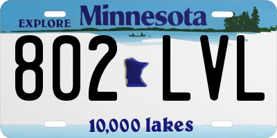 MN license plate 802LVL