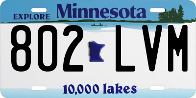 MN license plate 802LVM
