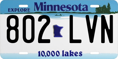 MN license plate 802LVN