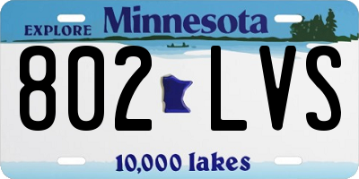 MN license plate 802LVS