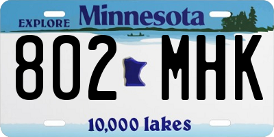 MN license plate 802MHK