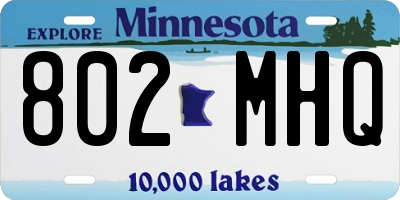 MN license plate 802MHQ