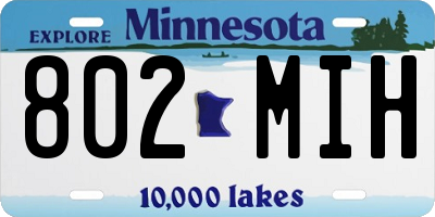 MN license plate 802MIH