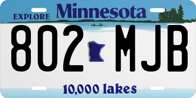 MN license plate 802MJB