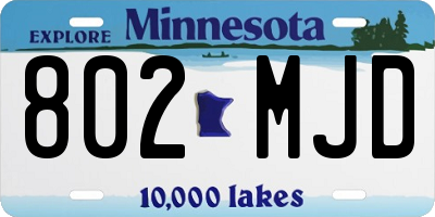 MN license plate 802MJD