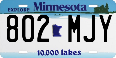 MN license plate 802MJY