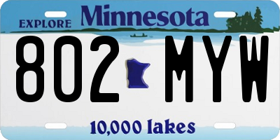 MN license plate 802MYW