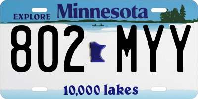 MN license plate 802MYY