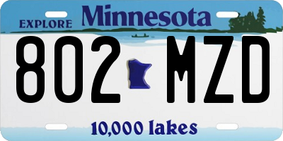 MN license plate 802MZD