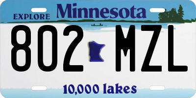 MN license plate 802MZL