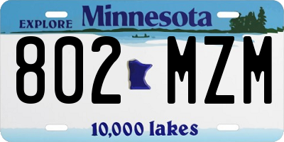 MN license plate 802MZM