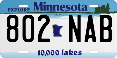 MN license plate 802NAB