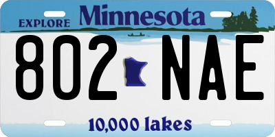 MN license plate 802NAE