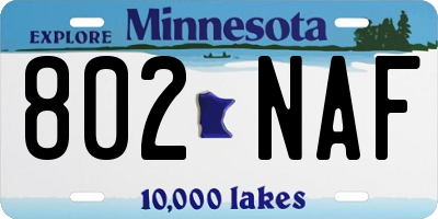 MN license plate 802NAF