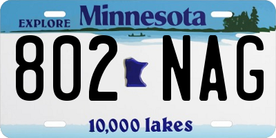 MN license plate 802NAG
