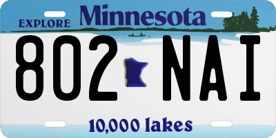 MN license plate 802NAI