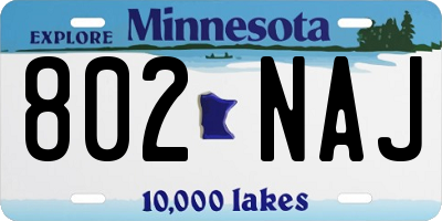 MN license plate 802NAJ