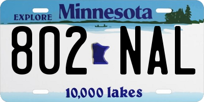 MN license plate 802NAL