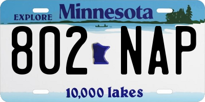 MN license plate 802NAP