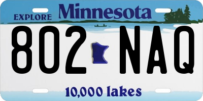 MN license plate 802NAQ
