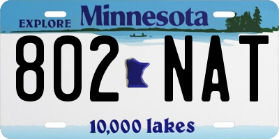 MN license plate 802NAT