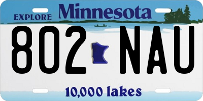 MN license plate 802NAU