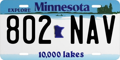 MN license plate 802NAV