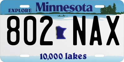 MN license plate 802NAX