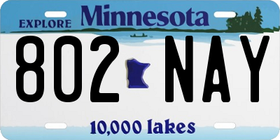 MN license plate 802NAY
