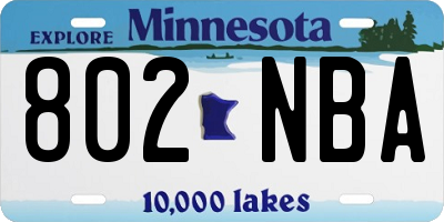 MN license plate 802NBA