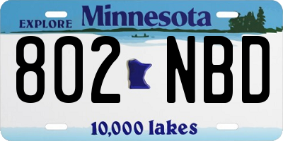 MN license plate 802NBD