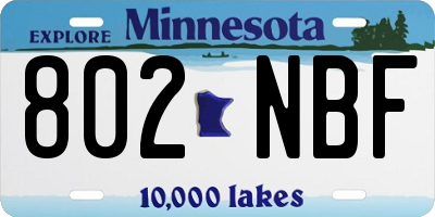 MN license plate 802NBF