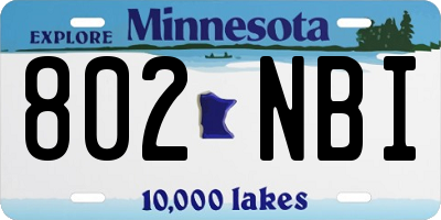MN license plate 802NBI