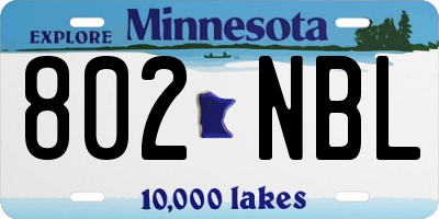 MN license plate 802NBL