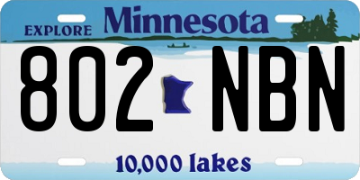 MN license plate 802NBN