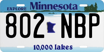 MN license plate 802NBP