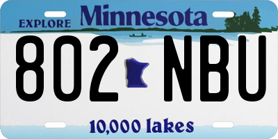 MN license plate 802NBU