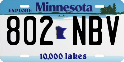 MN license plate 802NBV