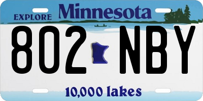 MN license plate 802NBY