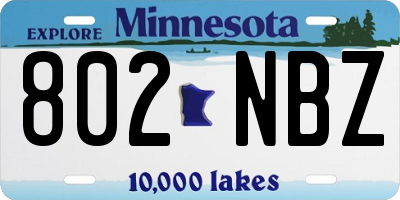 MN license plate 802NBZ