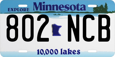 MN license plate 802NCB