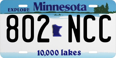 MN license plate 802NCC