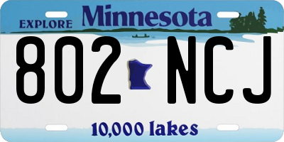 MN license plate 802NCJ