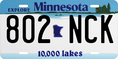 MN license plate 802NCK