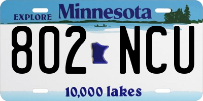 MN license plate 802NCU