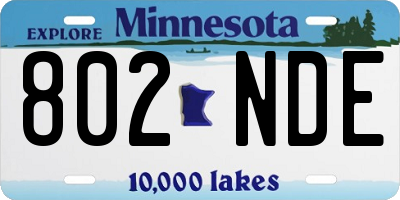 MN license plate 802NDE